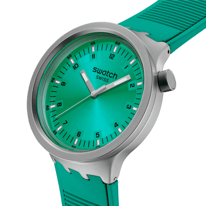 Swatch Big Bold Irony SB07S100 Armbanduhr Aqua Shimmer • Großes Gehäuse • Irony Kollektion, Bild 2