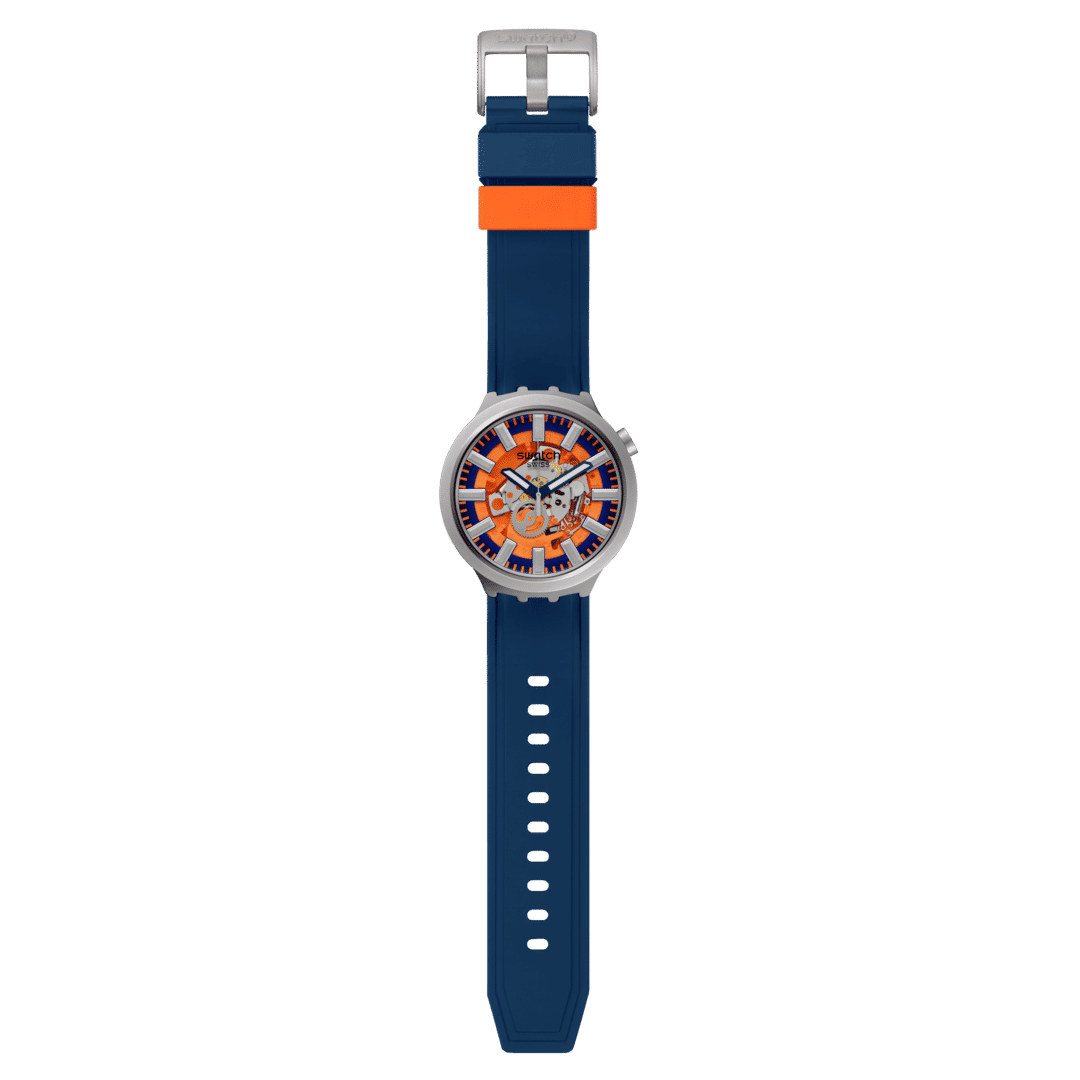 Swatch Big Bold Irony SB07S114 Armbanduhr Orange • Sandgestrahltes Edelstahlgehäuse • Leuchtzeiger, Bild 4