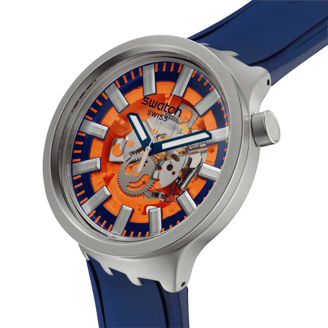 Swatch Big Bold Irony SB07S114 Armbanduhr Orange • Sandgestrahltes Edelstahlgehäuse • Leuchtzeiger, Bild 3