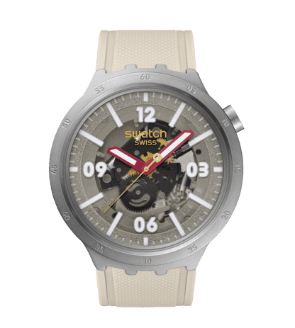 Swatch Big Bold Irony SB07S125 Confident Moment Uhr • Sandgestrahltes Edelstahlgehäuse • Leuchtzeiger