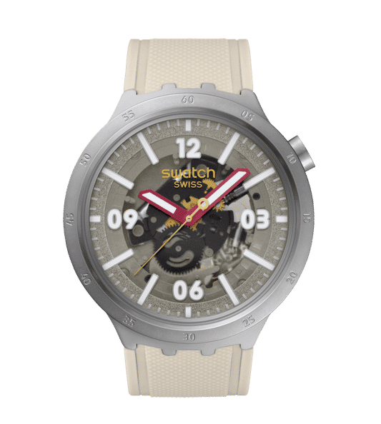 Swatch Big Bold Irony SB07S125 Confident Moment Uhr • Sandgestrahltes Edelstahlgehäuse • Leuchtzeiger