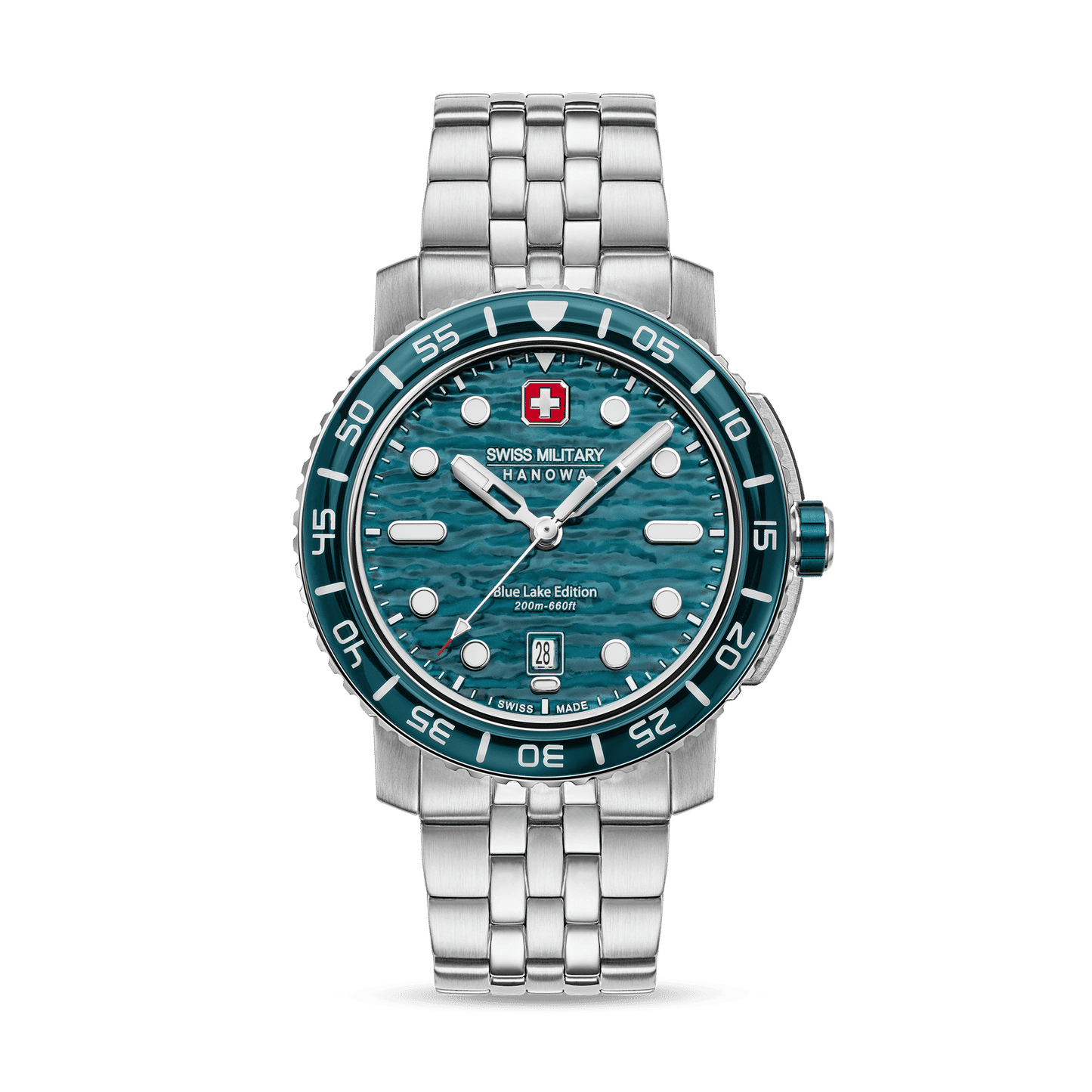 Swiss Military Hanowa Aqua SMWGH0004501 Herren Armbanduhr Blau/Grün • Saphirglas • 20 Bar Wasserdicht