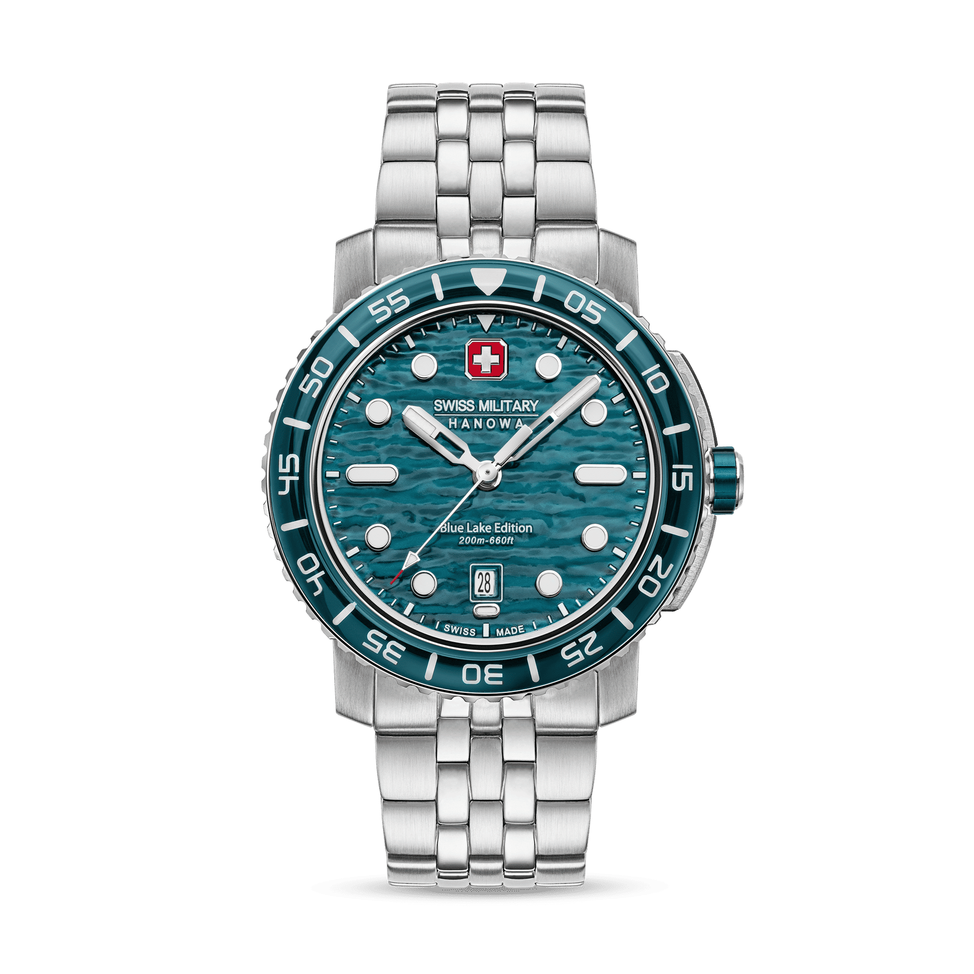 Swiss Military Hanowa Aqua SMWGH0004501 Herren Armbanduhr Blau/Grün • Saphirglas • 20 Bar Wasserdicht