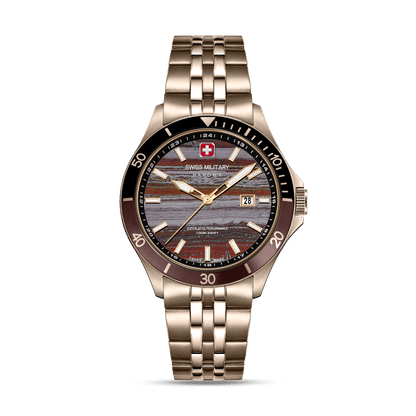 Swiss Military Hanowa Flagship Tiger Iron SMWGH0008310 Herrenuhr Beige • Saphirglas • Limitiert auf 500 Stück