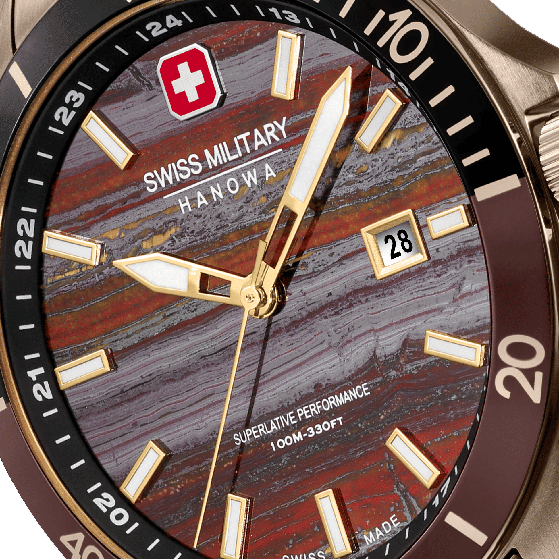 Swiss Military Hanowa Flagship Tiger Iron SMWGH0008310 Herrenuhr Beige • Saphirglas • Limitiert auf 500 Stück, Bild 3