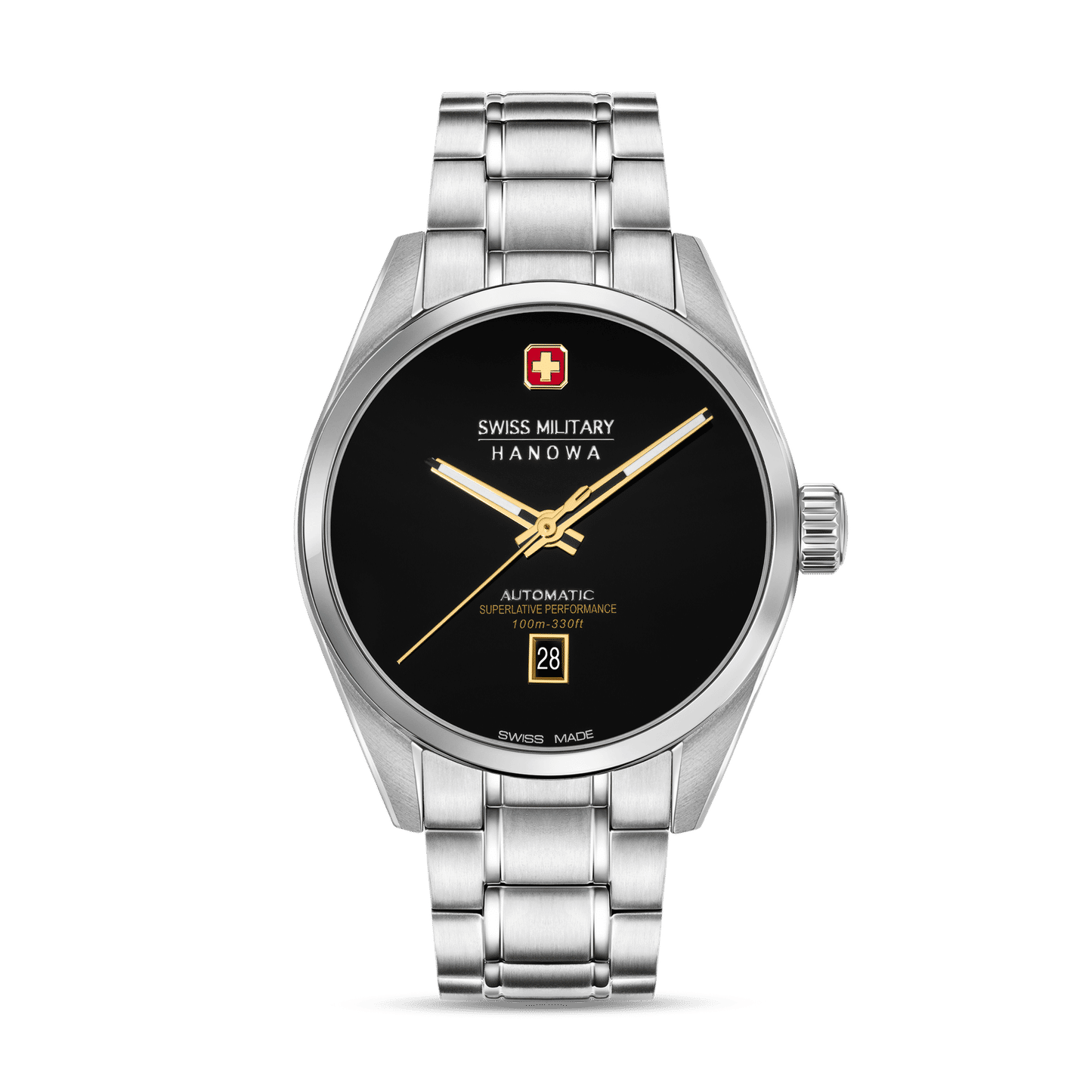 Swiss Military Hanowa Majestic Pioneer SMWGL0006204 Herrenuhr Schwarz • Automatikwerk Soprod P024 • Saphirglas
