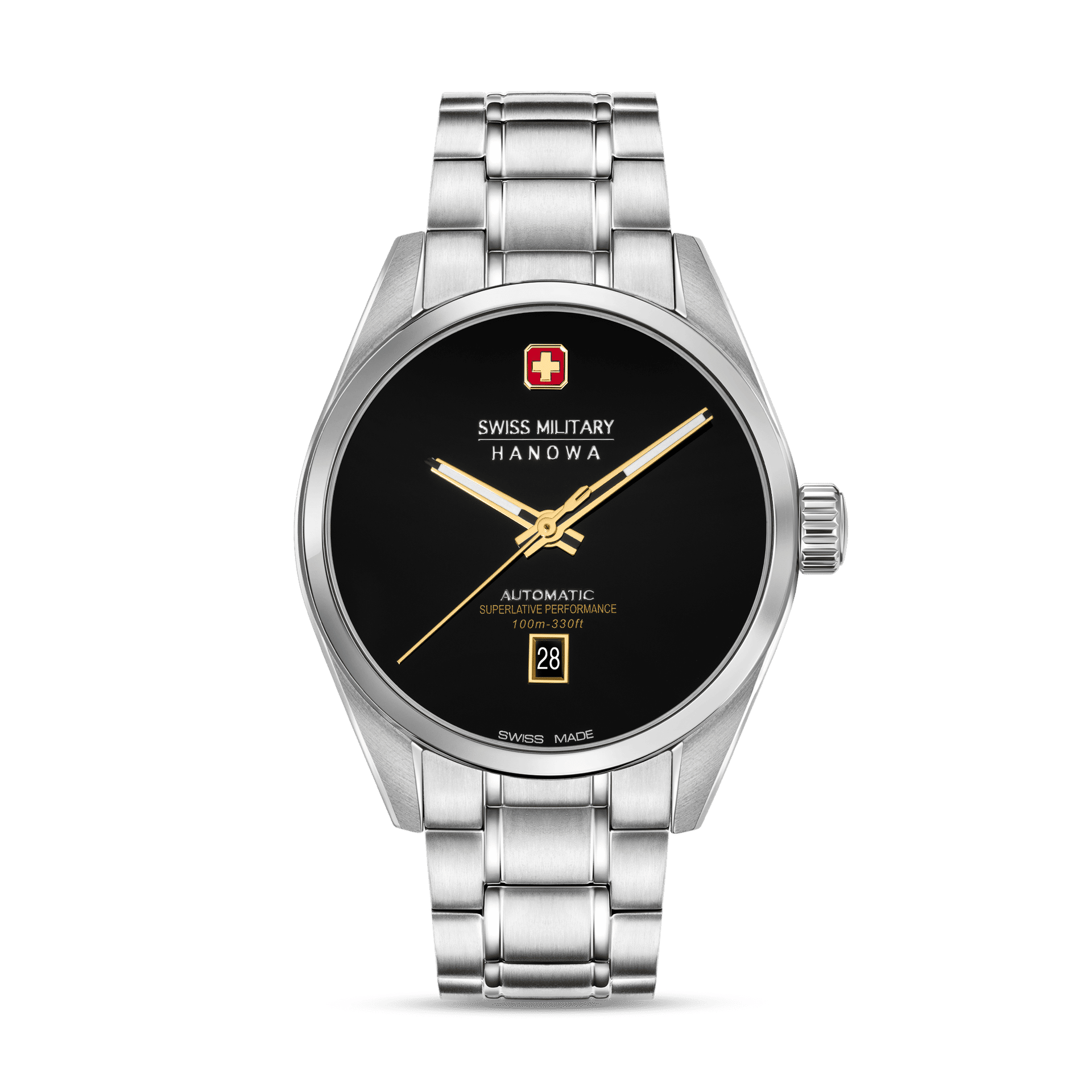 Swiss Military Hanowa Majestic Pioneer SMWGL0006204 Herrenuhr Schwarz • Automatikwerk Soprod P024 • Saphirglas