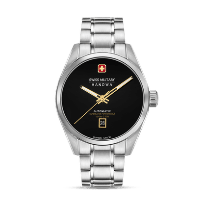 Swiss Military Hanowa Majestic Pioneer SMWGL0006204 Herrenuhr Schwarz • Automatikwerk Soprod P024 • Saphirglas