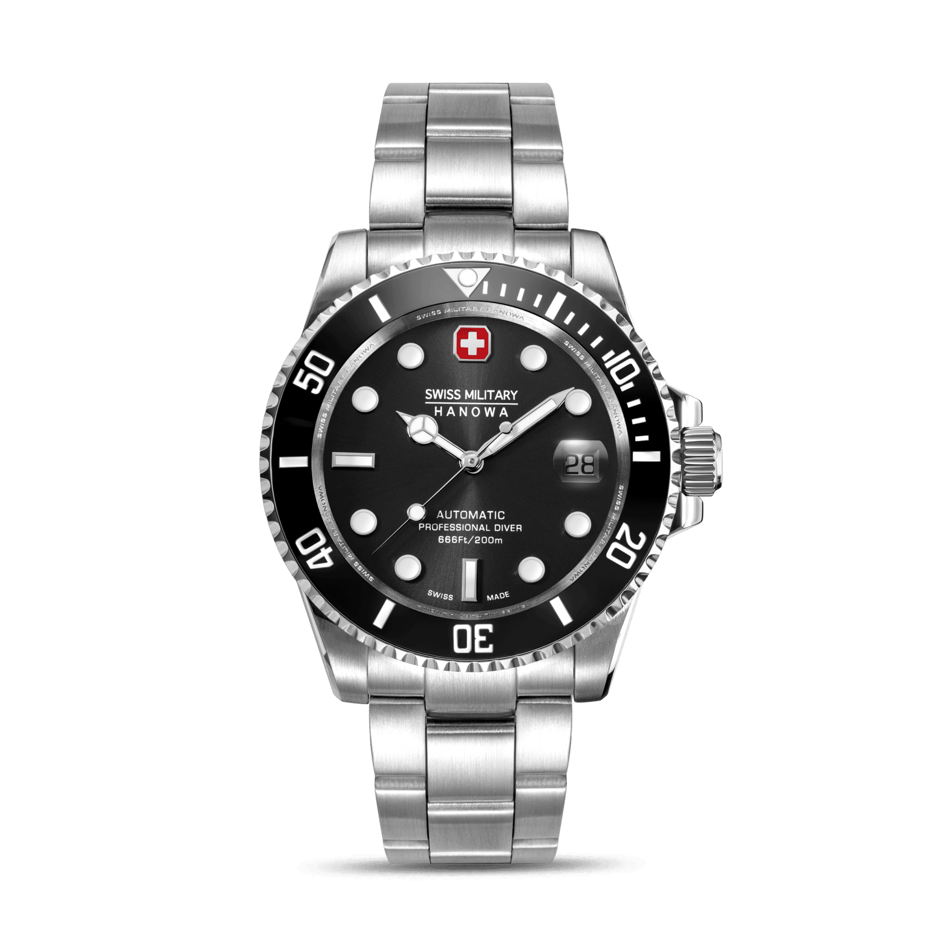 Swiss Military Hanowa Sealord SMWGL0006301 Herrenuhr Schwarz • Automatikwerk Soprod P024 • 20 ATM Wasserdicht