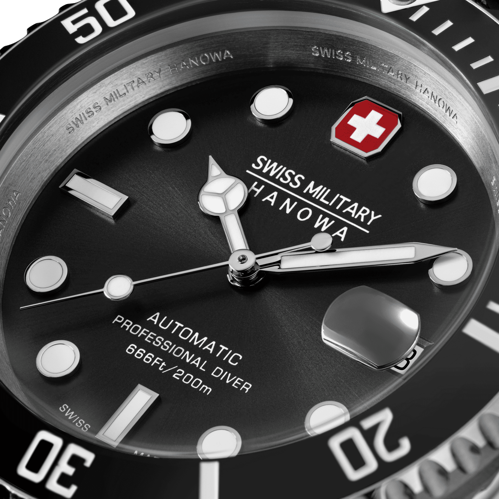 Swiss Military Hanowa Sealord SMWGL0006301 Herrenuhr Schwarz • Automatikwerk Soprod P024 • 20 ATM Wasserdicht, Bild 4