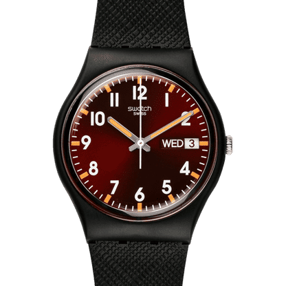 Swatch Originals SO28B704 Sir Red Damenuhr Burgund • Biosourced Gehäuse • Leuchtzeiger, Bild 2