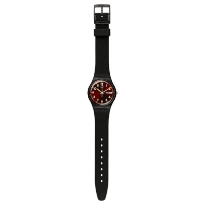 Swatch Originals SO28B704 Sir Red Damenuhr Burgund • Biosourced Gehäuse • Leuchtzeiger, Bild 3