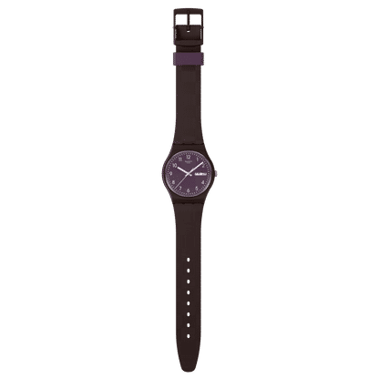 Swatch Weaving Wonders SO28C700 Damen Armbanduhr Dunkelbraun • Biosourced Gehäuse • Tag-Datum-Anzeige, Bild 4
