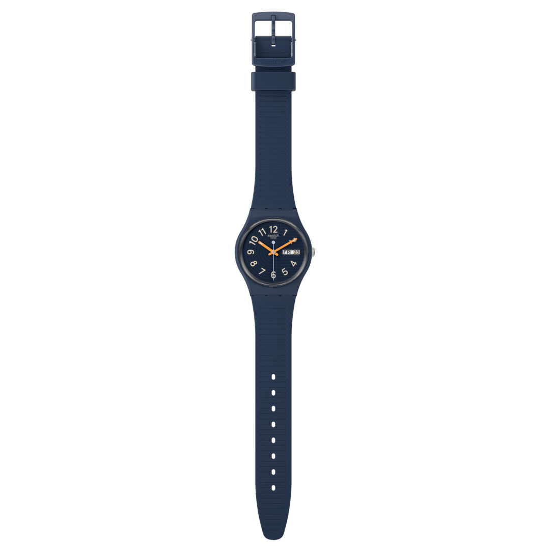Swatch Originals Medium SO28I700 Trendy Lines at Night Armbanduhr Dunkelblau • Biosourced Gehäuse & Glas •
