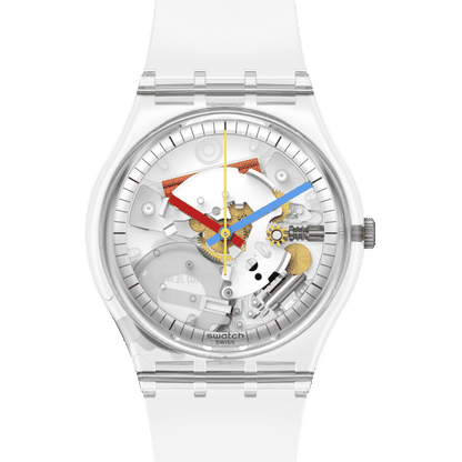 Swatch Originals Medium SO28K100-S06 Armbanduhr Transparent • Biosourced Gehäuse • Farbige Zeiger, Bild 3