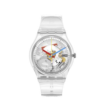 Swatch Originals Medium SO28K100-S06 Armbanduhr Transparent • Biosourced Gehäuse • Farbige Zeiger, Bild 8