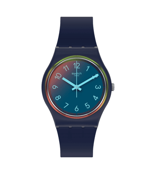 Swatch Originals Medium SO28N110 Damenuhr Nachtblau • Solar Spectrum Glaseffekt • Quarzwerk