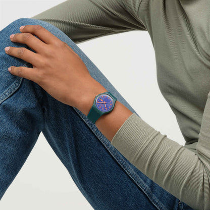 Swatch Originals SO28N706 Pattern Formation Armbanduhr Dunkelgrün • Leuchtzeiger • Tag-Datum-Anzeige, Bild 2