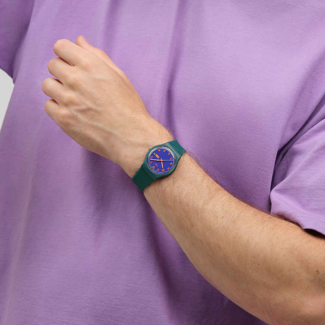 Swatch Originals SO28N706 Pattern Formation Armbanduhr Dunkelgrün • Leuchtzeiger • Tag-Datum-Anzeige, Bild 7