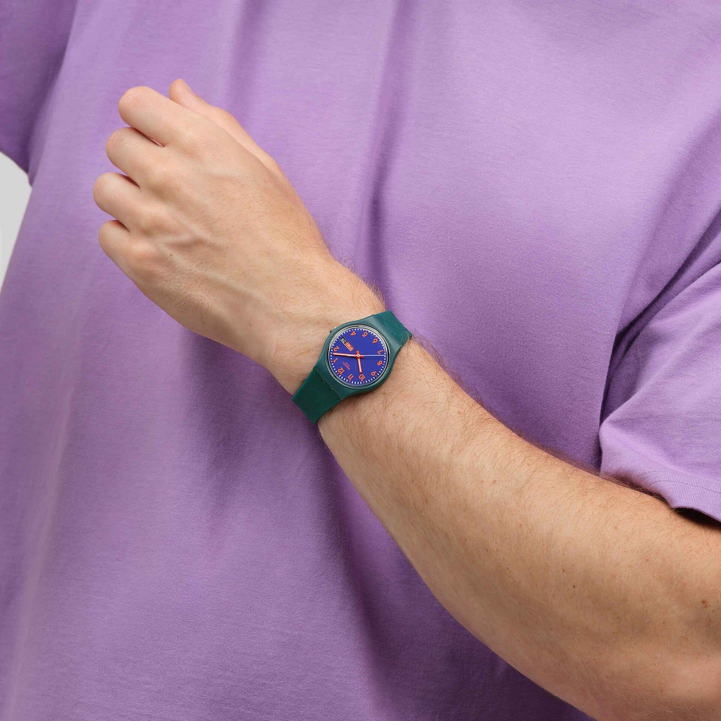Swatch Originals SO28N706 Pattern Formation Armbanduhr Dunkelgrün • Leuchtzeiger • Tag-Datum-Anzeige, Bild 5