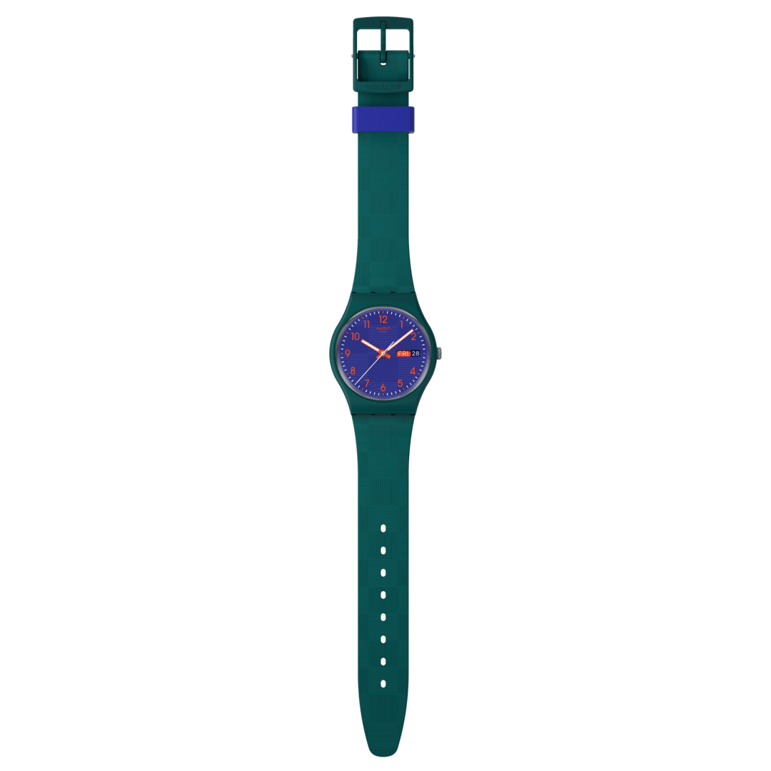 Swatch Originals SO28N706 Pattern Formation Armbanduhr Dunkelgrün • Leuchtzeiger • Tag-Datum-Anzeige, Bild 4
