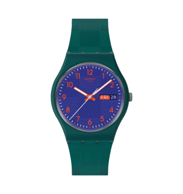 Swatch Originals SO28N706 Pattern Formation Armbanduhr Dunkelgrün • Leuchtzeiger • Tag-Datum-Anzeige, Bild 8