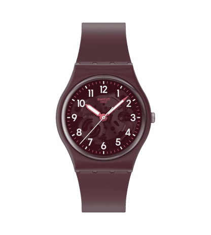Swatch Originals Medium SO28R115 Thru The Crown Glass Damen Armbanduhr • Transparentes Zifferblatt • Leuchtzeiger