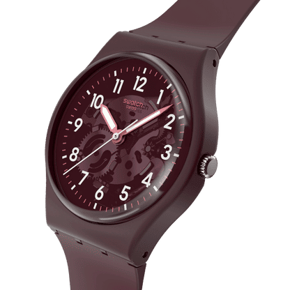 Swatch Originals Medium SO28R115 Thru The Crown Glass Damen Armbanduhr • Transparentes Zifferblatt • Leuchtzeiger, Bild 3