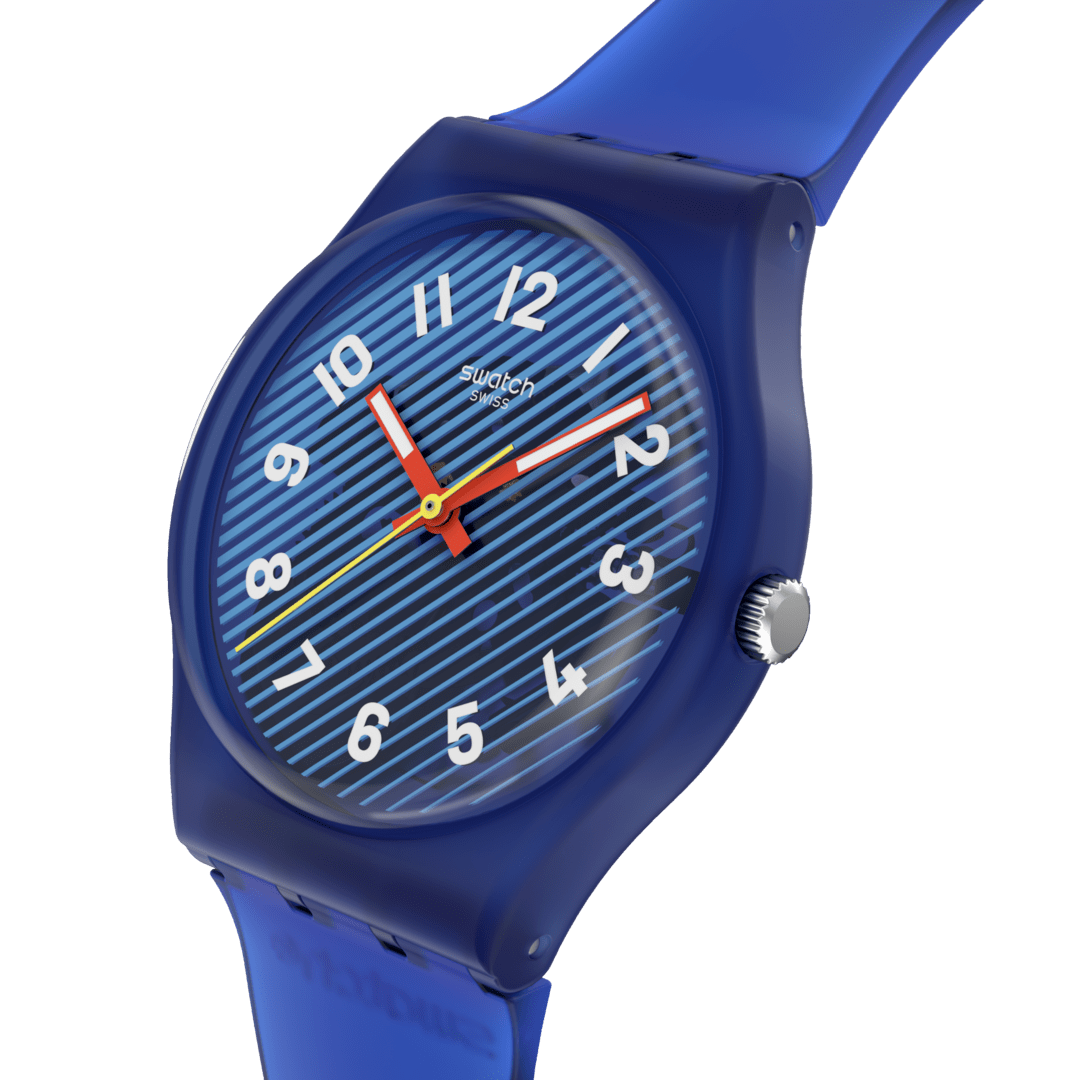 Swatch Originals Medium SO28S107 Wavelengths of Water Damenuhr Transparent Blau • Leuchtzeiger • Biosourced Gehäuse, Bild 2