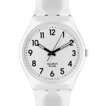 Swatch Originals Medium SO28W107-S14 Armbanduhr Weiß • Quarzwerk • Weißes Zifferblatt, Bild 2