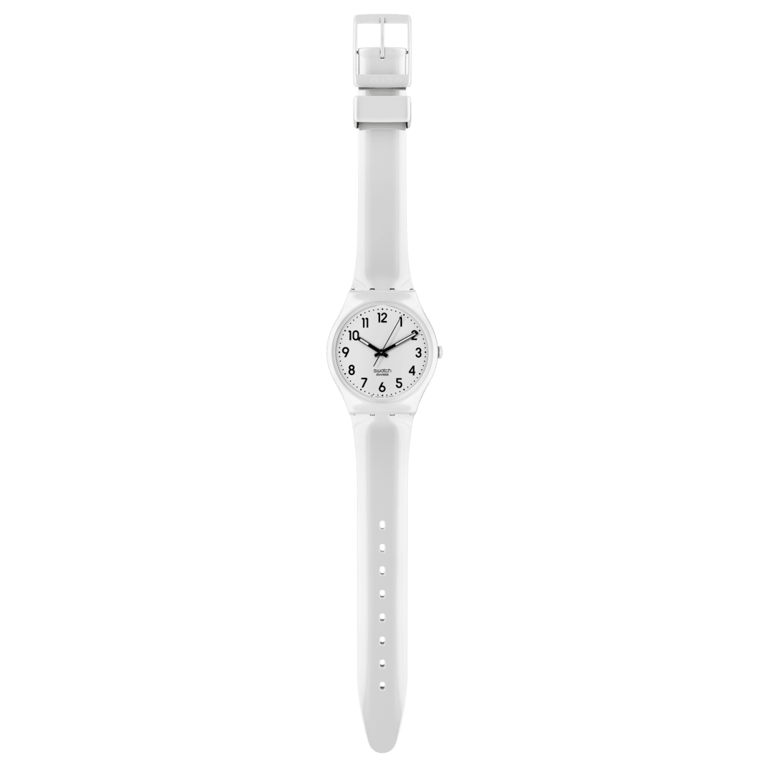 Swatch Originals Medium SO28W107-S14 Armbanduhr Weiß • Quarzwerk • Weißes Zifferblatt, Bild 3