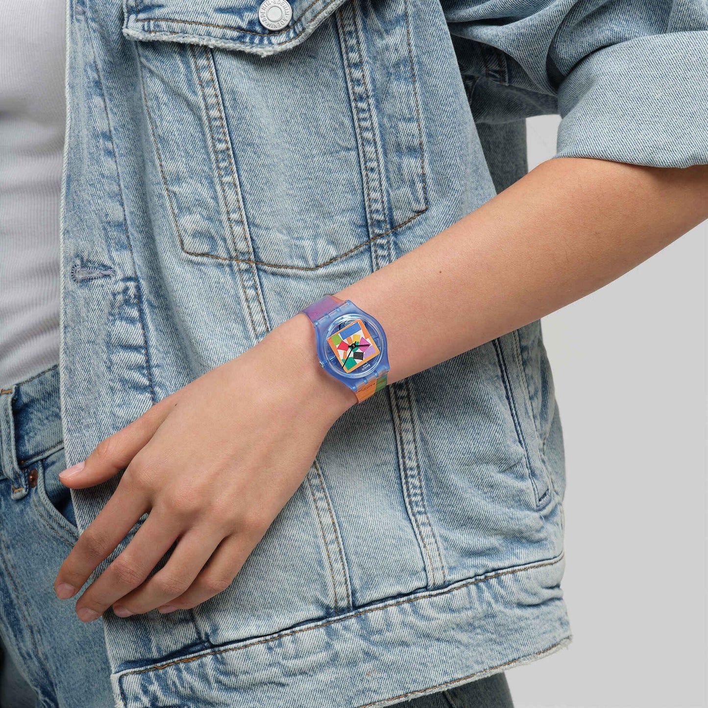 Swatch Originals Medium SO28Z127 Matisse's Snail Armbanduhr Transparent • Biosourced Gehäuse • Kunstdruck-Zifferblatt, Bild 7