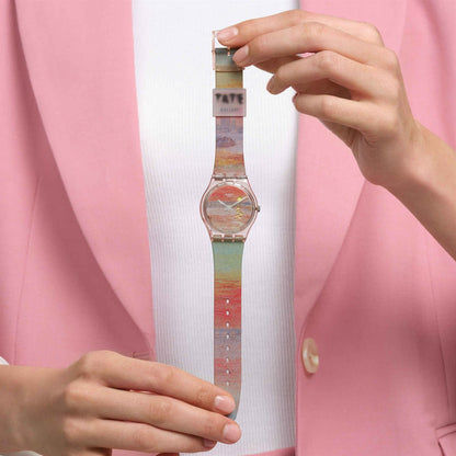 Swatch Originals SO28Z700 Armbanduhr Turner's Scarlet Sunset • Biosourced Gehäuse • Leuchtzeiger, Bild 2