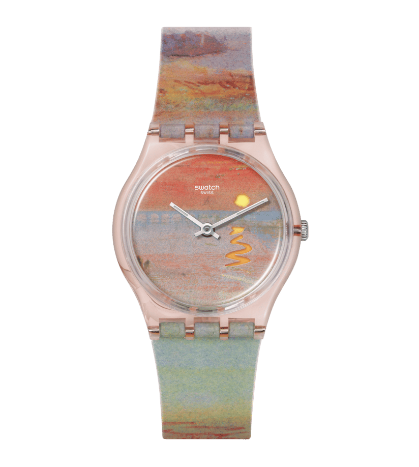 Swatch Originals SO28Z700 Armbanduhr Turner's Scarlet Sunset • Biosourced Gehäuse • Leuchtzeiger