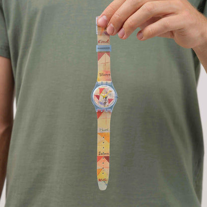 Swatch Originals Medium SO28Z703 Klee's Bavarian Don Giovanni Armbanduhr • Swatch x Guggenheim Kollektion • Kunstwerk am