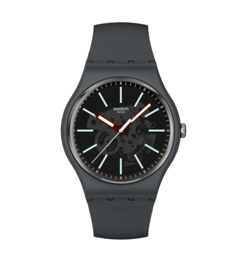 Swatch Originals Large SO29A101 Cobblestone Street Armbanduhr Dunkelgrau • Biosourced Gehäuse • Leuchtzeiger, Bild 2
