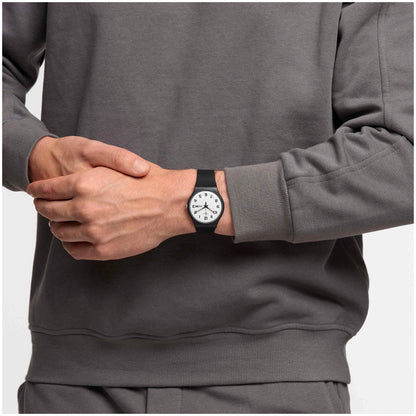 Swatch Originals Large SO29B703 Twice Again Armbanduhr Weiß • Biosourciertes Armband • Tag- und Datumsanzeige, Bild 2