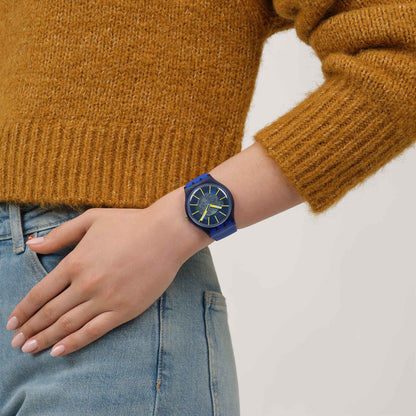 Swatch Originals Large SO29I100 Revealed in the depths Armbanduhr Blau • Leuchtzeiger & Leuchtindizes • Biosourced Gehäuse