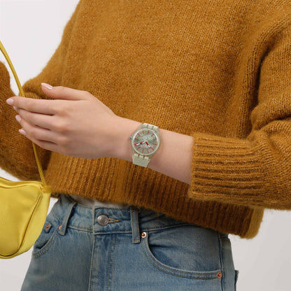 Swatch Originals Large SO29K119 Revealed in the Sand Armbanduhr Beige • Biosourced Gehäuse • Leuchtende Zeiger, Bild 2