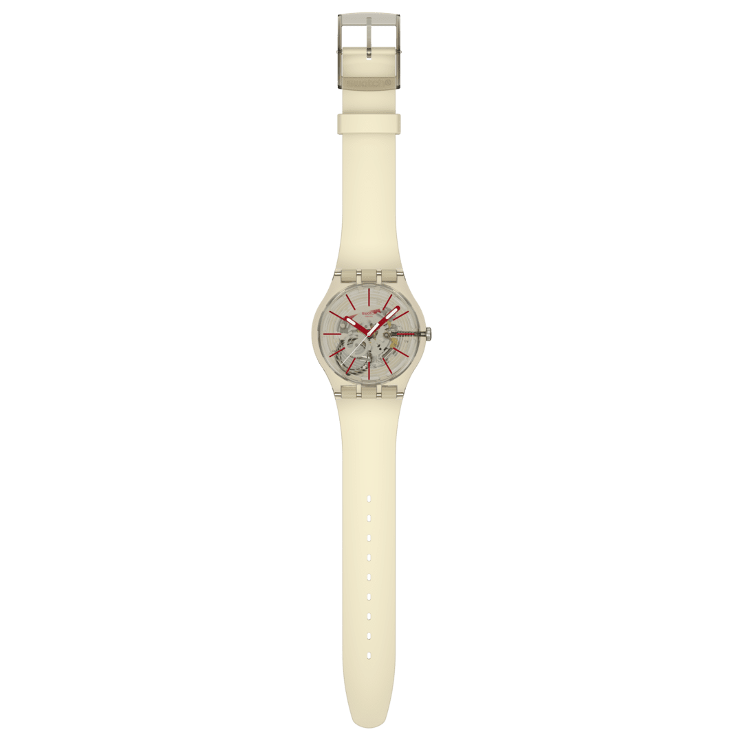 Swatch Originals Large SO29K119 Revealed in the Sand Armbanduhr Beige • Biosourced Gehäuse • Leuchtende Zeiger, Bild 4