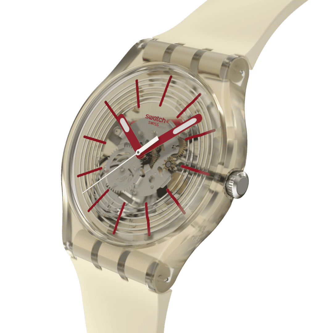 Swatch Originals Large SO29K119 Revealed in the Sand Armbanduhr Beige • Biosourced Gehäuse • Leuchtende Zeiger, Bild 3