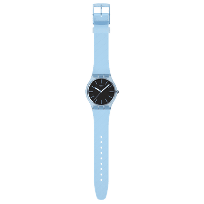 Swatch Originals Large SO29L101 Armbanduhr Hellblau • Leuchtzeiger • Biosourced-Gehäuse, Bild 4