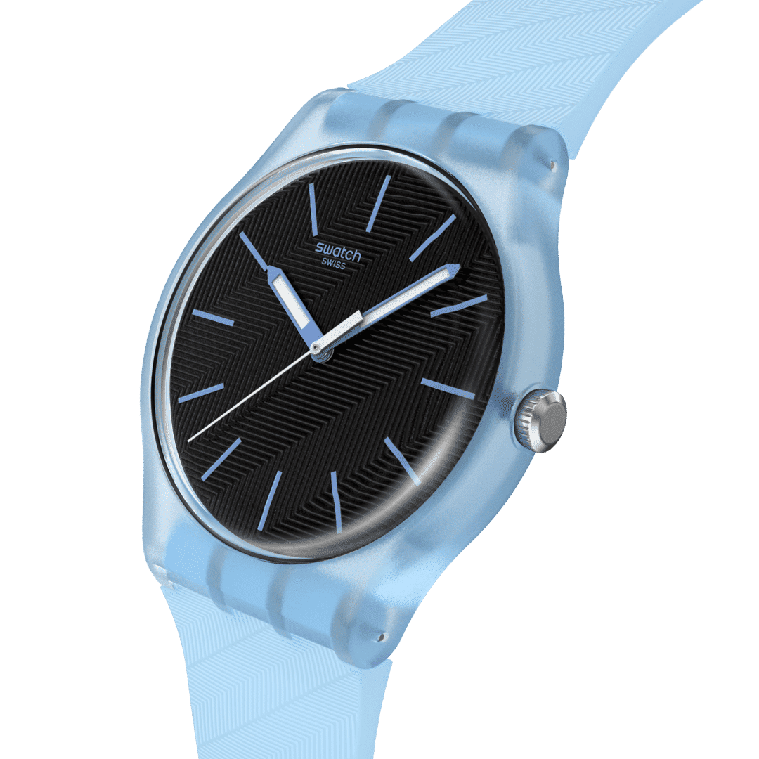 Swatch Originals Large SO29L101 Armbanduhr Hellblau • Leuchtzeiger • Biosourced-Gehäuse, Bild 3
