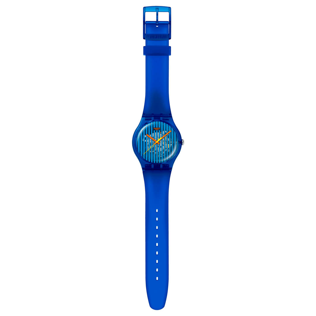 Swatch Originals Large SO29S102 Armbanduhr Blau • Biosourced Gehäuse • Retro 80s Design, Bild 4