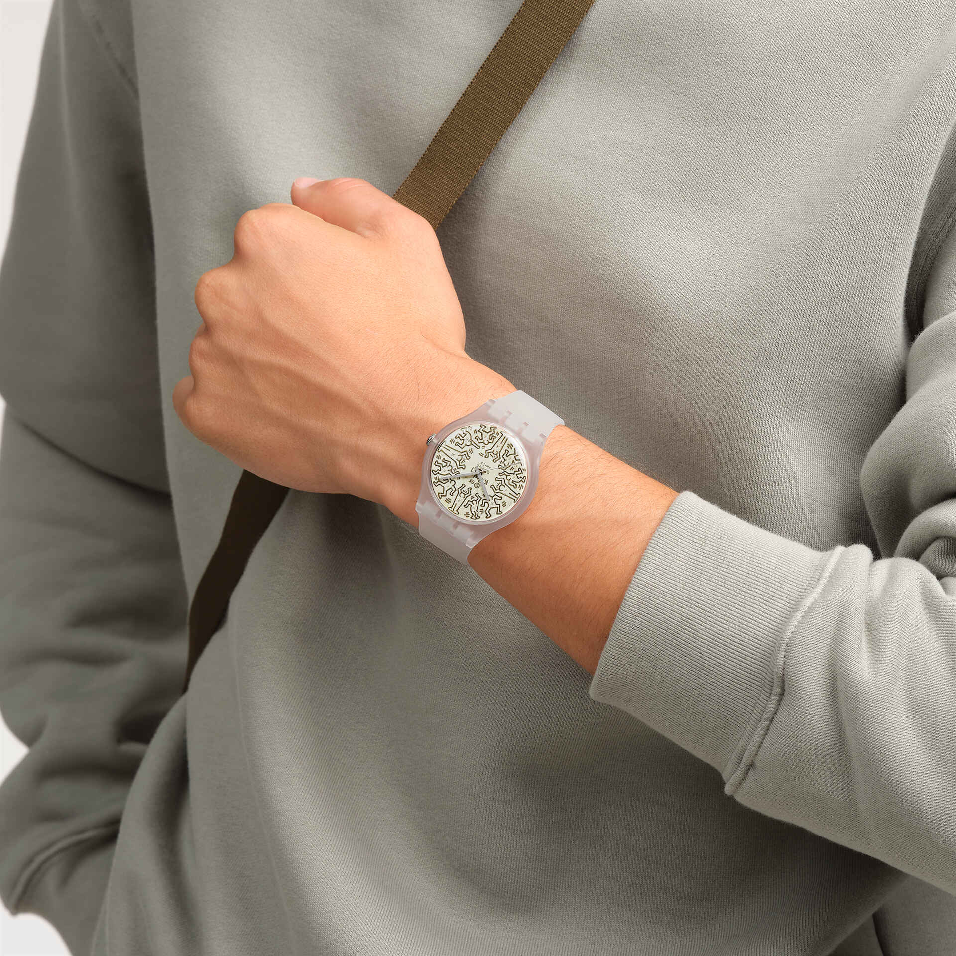 Swatch From The Archive SO29Z145 Armbanduhr Transparent • Biosourced-Gehäuse • Keith Haring Edition, Bild 6