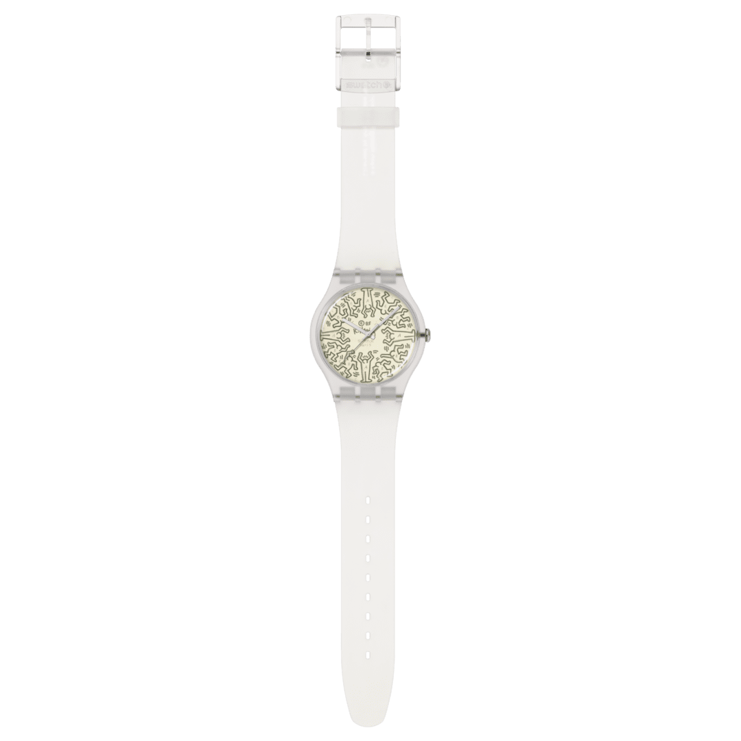 Swatch From The Archive SO29Z145 Armbanduhr Transparent • Biosourced-Gehäuse • Keith Haring Edition, Bild 4