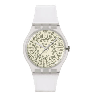 Swatch From The Archive SO29Z145 Armbanduhr Transparent • Biosourced-Gehäuse • Keith Haring Edition, Bild 9