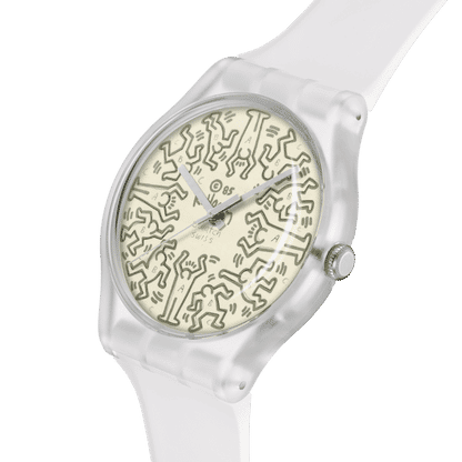 Swatch From The Archive SO29Z145 Armbanduhr Transparent • Biosourced-Gehäuse • Keith Haring Edition, Bild 3