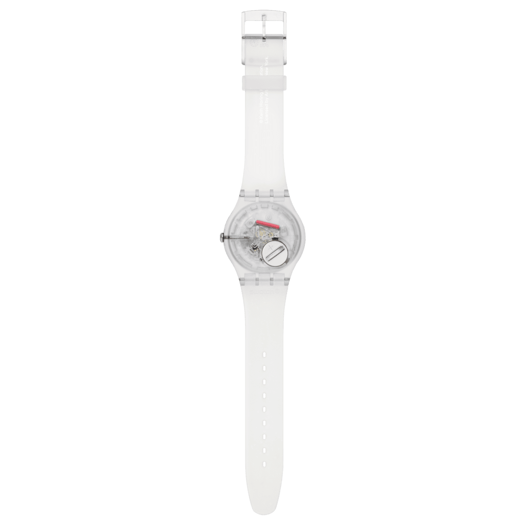 Swatch From The Archive SO29Z145 Armbanduhr Transparent • Biosourced-Gehäuse • Keith Haring Edition, Bild 5
