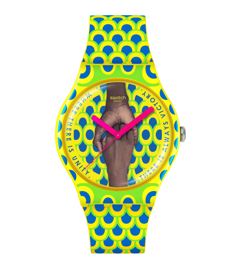 Swatch Originals Large SO29Z148 Unity Always Armbanduhr Gelb • Biosourced Gehäuse • Künstler-Edition